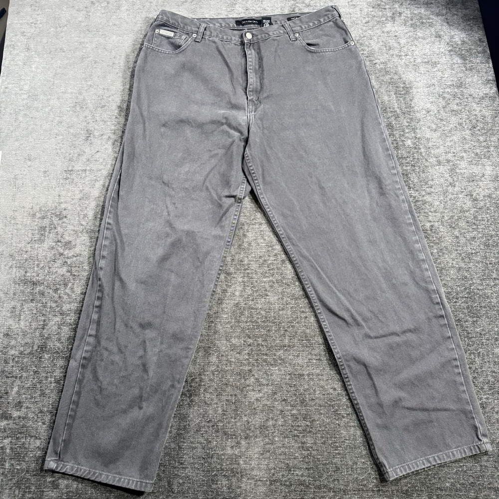 Calvin Klein Easy Fit 5 Pocket Jeans Men's Size 40 Ash Gray Cotton Casual Pants‎